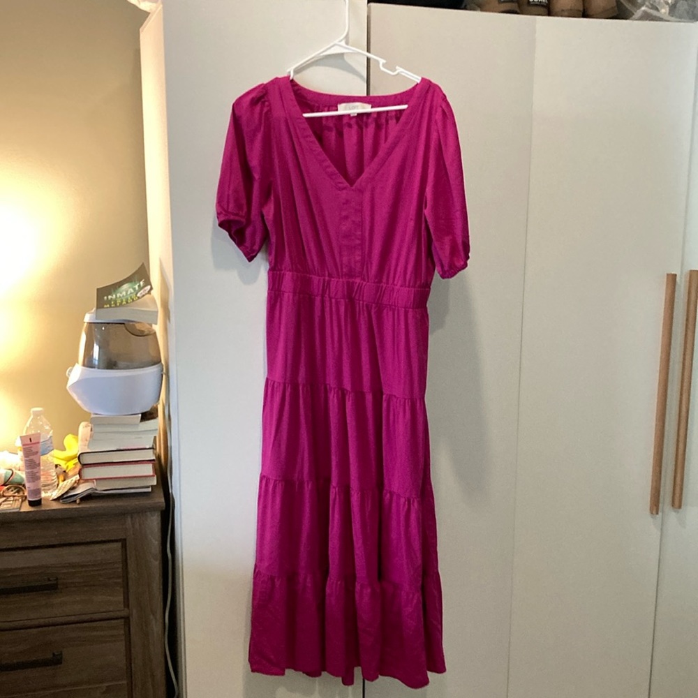 LOFT Women's Maxi Dress in Vibrant Pink